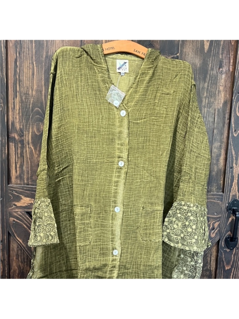 Olive Green Boho Cardigan Layering Jacket - Women - Picture 3 of 7